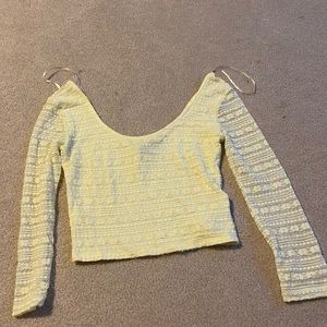 Forever 21 yellow lace crop top